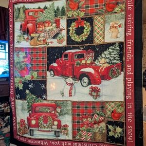 Festive Red Truck Holiday Quilt